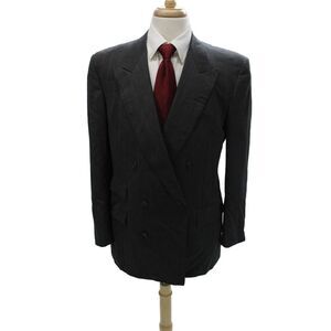 Dunhill Mens Wool Blazer Gray Buttoned Collared Solid Size 52
